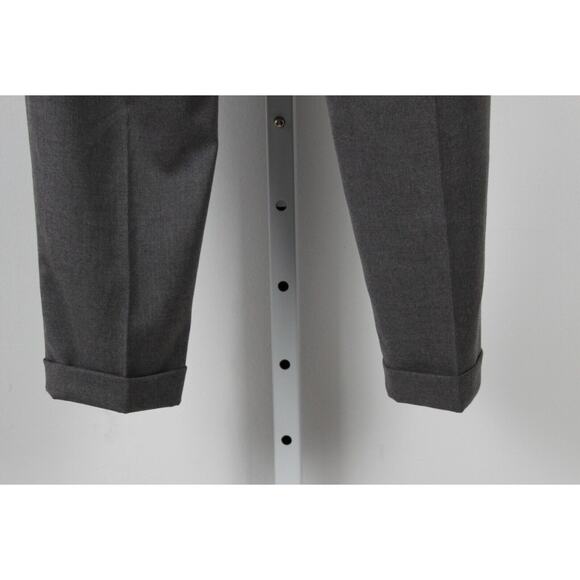 T JACKET Claudio Tonello S Italy Pleated Crop Cuff Pants Rear Elastic Waist Gray - Picture 6 of 8